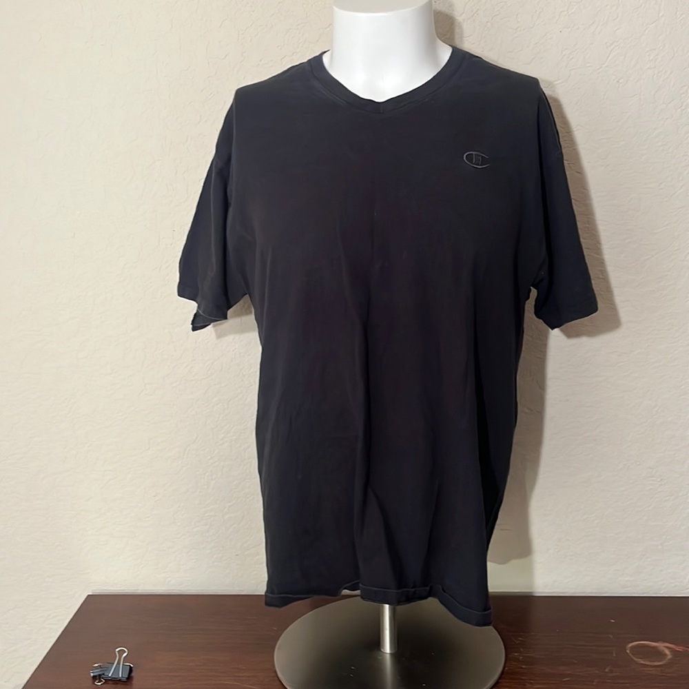 Black Champion v-neck tee shirt
